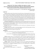 Khảo sát tác dụng chống oxy hóa in vitro của các phân đoạn polysaccarid từ nấm Thượng hoàng (Phellinus linteus Teng, hymenochaetaceae)