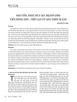 Bảo tồn, phát huy giá trị đồ gốm tiền Đông Sơn - tiếp cận từ góc nhìn di sản