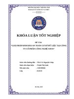 Giải pháp đảm bảo an toàn cơ sở dữ liệu tại công ty cổ phần công nghệ SAVIS 