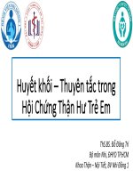 Bài giảng Huyết khối – thuyên tắc trong hội chứng thận hư trẻ em