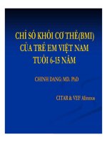 Bài thuyết trình Chỉ số khối cơ thể (BMI) của trẻ em Việt Nam tuổi 6-15 năm