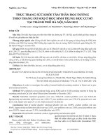 Thực trạng sức khỏe tâm thần học đường theo thang đo SDQ ở học sinh trung học cơ sở tại thành phố Hà Nội, năm 2015