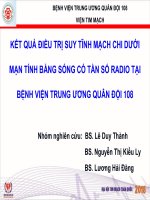 Đề tài: Kết quả điều trị suy tĩnh mạch chi dưới mạn tính bằng sóng có tần số radio tại bệnh viện Trung ương Quân đội 108