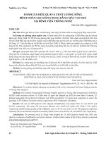 Đánh giá hiệu quả và chất lượng sống bệnh nhân lọc màng bụng bằng máy tại nhà tại Bệnh viện Thống Nhất