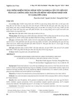 Đặc điểm nhiễm trùng bệnh viện tại khoa cấp cứu hồi sức tích cực chống độc người lớn Bệnh viện Bệnh Nhiệt đới từ 11/2014 đến 1/2016