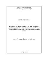 Quản lý hoạt động dạy học các học phần thực tập môn học đáp ứng yêu cầu phát triển năng lực nghề nghiệp tại trường cao đẳng an ninh nhân dân i  