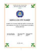 Nghiên cứu và hoàn thiện hệ thống cơ sở dữ liệu cho website của công ty cổ phần dịch vụ di động thế hệ mới NMS 