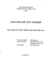 Chuyên đề tốt nghiệp: Khai phá dữ liệu trong SQL Server 2012