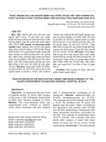 Thực trạng đau của người bệnh sau phẫu thuật kết hợp xương chi dưới tại khoa chấn thương bệnh viện đa khoa tỉnh nam định năm 2019