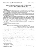 Đánh giá kết quả bước đầu phẫu thuật nội soi sau phúc mạc cắt bướu thượng thận