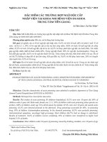 Đặc điểm các trường hợp ngộ độc cấp nhập viện tại khoa Nhi Bệnh viện Đa khoa Trung tâm Tiền Giang