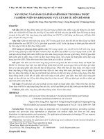 Xây dựng và đánh giá phần mềm bản tin khoa dược tại Bệnh viện Đa khoa khu vực Củ Chi tp. Hồ Chí Minh