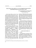 Phân tích sự thay đổi của các Glycoprotein trong huyết thanh bệnh nhân đái tháo đường Type 2