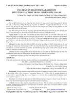 Ứng dụng kỹ thuật FISH và karyotype trên tế bào gai nhau trong 3 tháng đầu thai kỳ