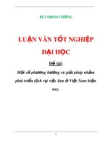 Luận văn tốt nghiệp đại học: Một số phương hướng và giải pháp nhằm phát triển dịch vụ việc làm ở Việt Nam hiện nay