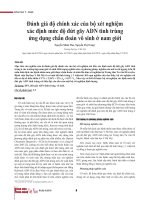 Đánh giá độ chính xác của bộ xét nghiệm xác định mức độ đứt gãy ADN tinh trùng ứng dụng chẩn đoán vô sinh ở nam giới
