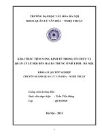 Tóm tắt Khóa luận tốt nghiệp ngành Bảo tàng học: Khai thác tiềm năng kinh tế trong tổ chức và quản lý lễ hội đền Hai Bà Trưng ở Mê Linh - Hà Nội