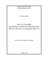 Quản lý tài chính tại trường cao đẳng an ninh nhân dân i đáp ứng yêu cầu của giai đoạn hiện nay  