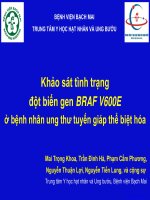 Đề tài nghiên cứu: Khảo sát tình trạng đột biến gen BRAF V600E ở bệnh nhân ung thư tuyến giáp thể biệt hóa