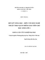Rèn kỹ năng đọc   hiểu văn bản nghệ thuật theo quan điểm giao tiếp cho học sinh lớp 4 (2017) 