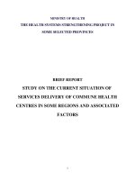 Brief Report: Study on the current situation of services delivery of commune health centres in some regions and associated factors