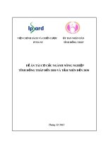 Đề án tái cơ cấu ngành nông nghiệp tỉnh Đồng Tháp đến 2020 và tầm nhìn đến 2030