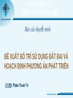 Bài thuyết trình: Đề xuất bố trí sử dụng đất đai và hoạch định phương án phát triển