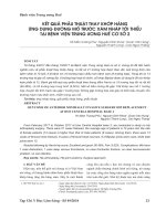 Kết quả phẫu thuật thay khớp háng ứng dụng đường mổ trước xâm nhập tối thiểu tại Bệnh viện Trung Ương Huế cơ sở 2
