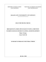 Summary of biology doctoral thesis: Research of landscape ecology in Son La provinces to serverve socioeconomic planning and development