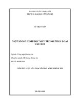 Tóm tắt Luận văn Thạc sĩ Công nghệ thông tin: Một số mô hình học máy trong phân loại câu hỏi