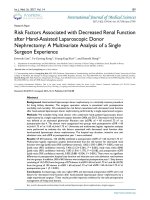 Risk factors associated with decreased renal function after hand-assisted laparoscopic donor nephrectomy: A multivariate analysis of a single surgeon experience