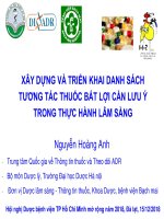 Xây dựng và triển khai danh sách tương tác thuốc bất lợi cần lưu ý trong thực hành lâm sàng