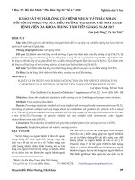 Khảo sát sự hài lòng của bệnh nhân và thân nhân đối với sự phục vụ của điều dưỡng tại khoa nội tim mạch Bệnh viện Đa khoa Trung tâm Tiền Giang năm 2017