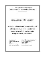 Khóa luận tốt nghiệp: Đánh giá tình hình thực thi chính sách hỗ trợ sản xuất nông nghiệp cho người nghèo ở xã Mường Thải, huyện Phù Yên, tỉnh Sơn La