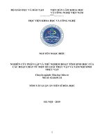 Tóm tắt Luận án Tiến sĩ Hóa học: Nghiên cứu phân lập và thử nghiệm hoạt tính sinh học của các hoạt chất từ một số loài thực vật và nấm nội sinh thực vật