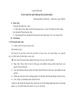 XÂY DỰNG KẾ HOẠCH GIÁO DỤC 2