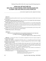 Đánh giá kết quả điều trị bảo tồn vỡ gan trong chấn thương bụng kín tại Bệnh viện Hữu nghị đa khoa Nghệ An