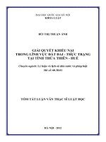 Giải quyết khiếu nại trong lĩnh vực đất đai   thực trạng tại tỉnh thừa thiên   huế 