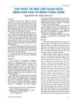 Cập nhật về mối liên quan giữa bệnh nha chu và bệnh toàn thân