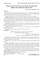 Tính giá trị và tin cậy của thang đo thẩm mỹ miệng mặt phiên bản tiếng Việt