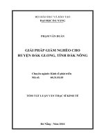Tóm tắt Luận văn Thạc sĩ Kinh tế: Giải pháp giảm nghèo cho huyện Đắk Glong, tỉnh Đắk Nông