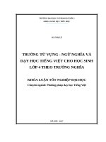 Trường từ vựng   ngữ nghĩa và dạy học tiếng việt cho học sinh lớp 4 theo trường nghĩa (2017) 