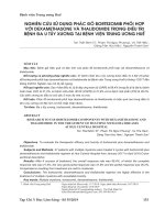 Nghiên cứu sử dụng phác đồ bortezomib phối hợp với dexamethasone và thalidomide trong điều trị bệnh đa u tủy xương tại Bệnh viện Trung Ương Huế