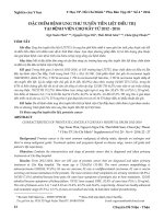 Đặc điểm bệnh ung thư tuyến tiền liệt điều trị tại Bệnh viện Chợ Rẫy từ 2012-2014
