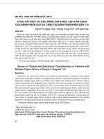 Khảo sát một số đặc điểm lâm sàng, cận lâm sàng của bệnh nhân suy đa tạng tại Bệnh viện nhân dân 115