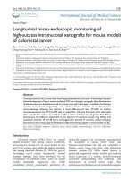 Longitudinal micro-endoscopic monitoring of high-success intramucosal xenografts for mouse models of colorectal cancer