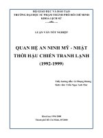 Luận văn tốt nghiệp: Quan hệ an ninh Mỹ - Nhật thời hậu chiến tranh lạnh (1992-1999)