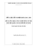 Tiểu luận tốt nghiệp: Ứng dụng công nghệ thông tin tại Thư viện Quận 6 thành phố Hồ Chí Minh