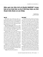 Hiệu quả của tấm trải vô khuẩn RADPAD® trong bảo vệ an toàn bức xạ tia-X khi thực hiện các thủ thuật chẩn đoán và can thiệp