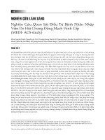 Nghiên cứu quan sát điều trị bệnh nhân nhập viện do hội chứng động mạch vành cấp (MEDI-ACS study)